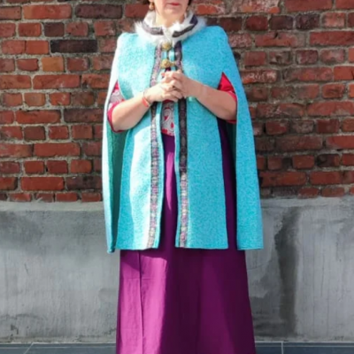 Cape clothilde tenue medievale costume historique fait main fifi au jardin i7