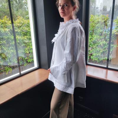 Chemise pirate lin avec col poignets petale collection ell egance fifi au jardin i2