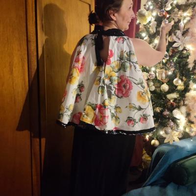 Robe troisquart soiree d elegance chintz jersey de coton et satin collection ell egance fifi au jardin i0