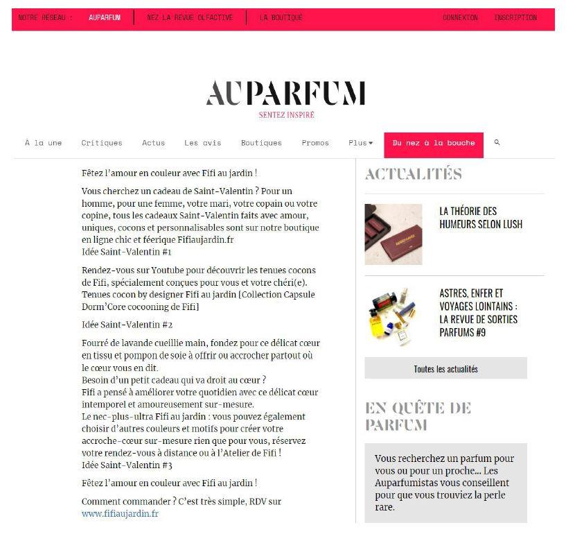 Article auparfum pour la saint valentin fifi au jardin 022021vd