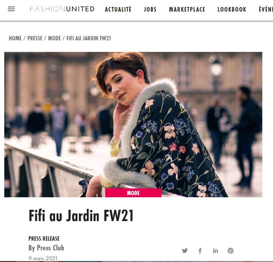 Article entete fashionunited une annee chez fifi collection inedite 2021 2022 fifi au jardin