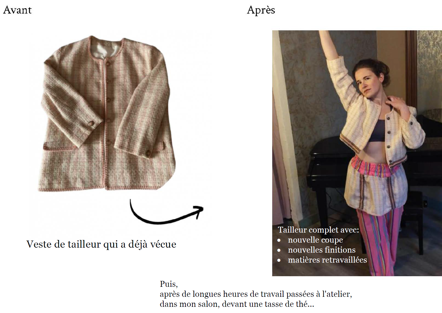 Ensemble glamour rose tailleur etapes de creation