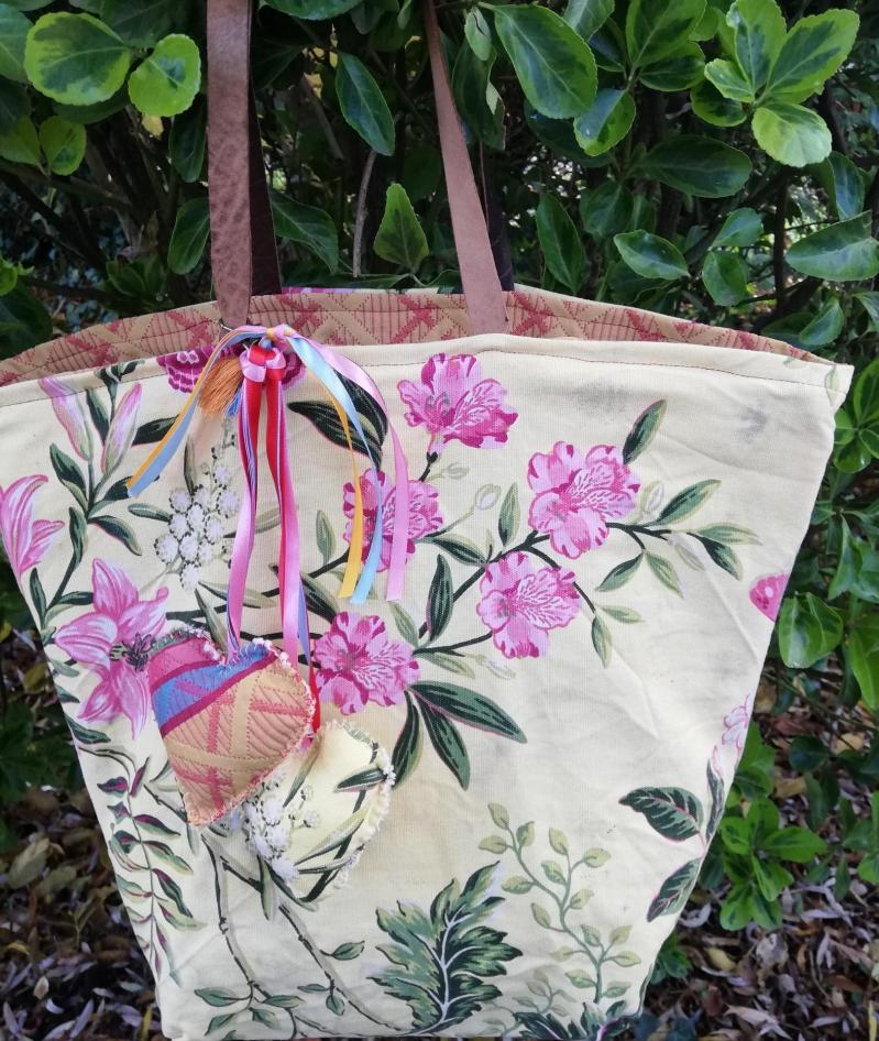 Sac reversible le pratique lignes et feuilles fifi au jardin verso